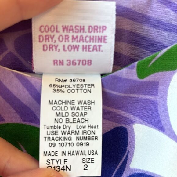 RJC girls dress 2 Hawaiian sleeveless purple and green flowers - Picture 6 of 7